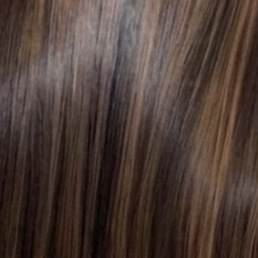 Amber — Brunette Caramel Balayage hair extension swatch