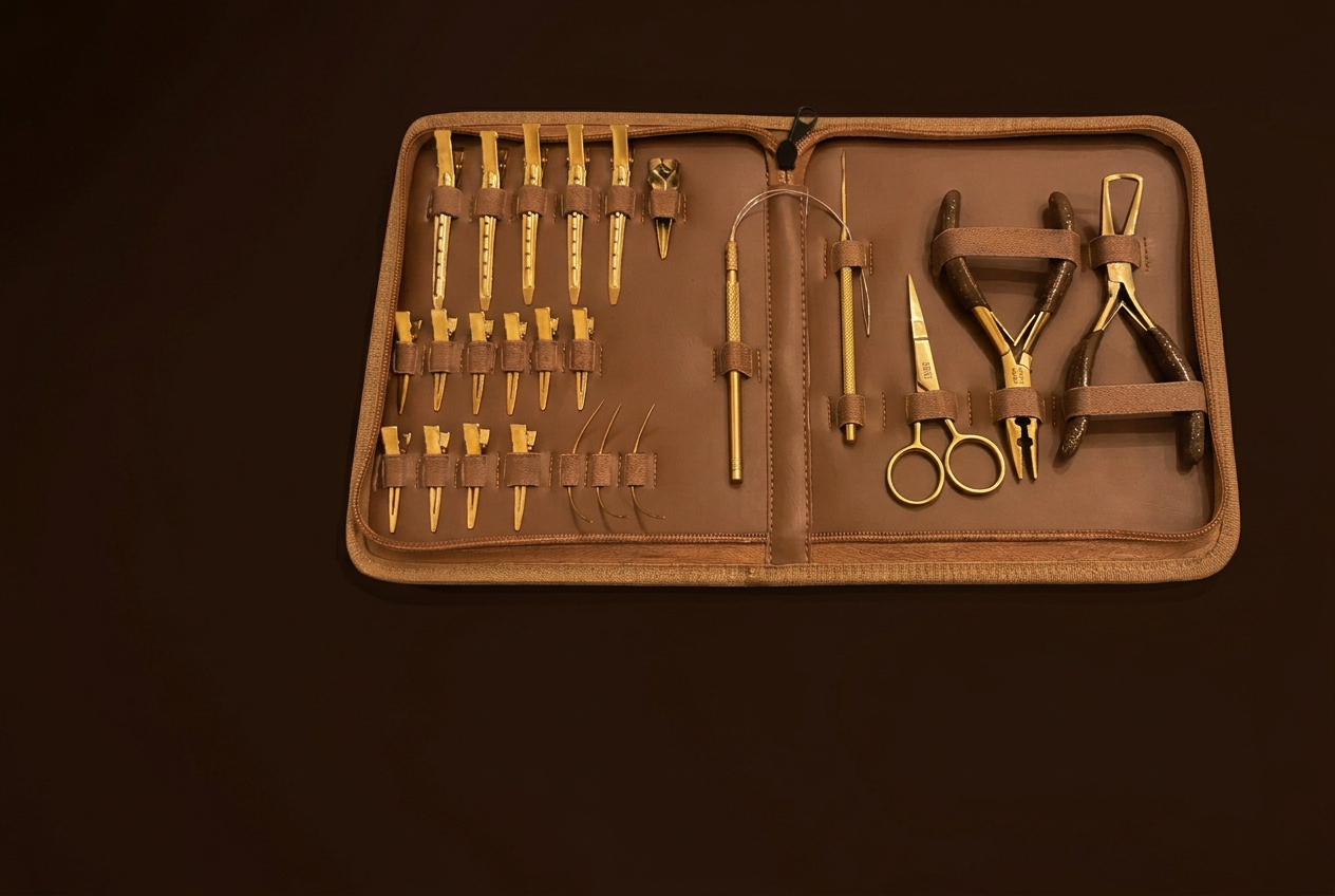 SISI professional extension tool kit with micro rings, thread and gold pliers